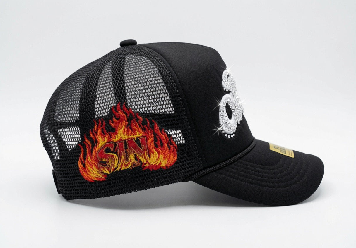 Sin Colors *Crystals* Mesh Trucker SnapBack (Black)