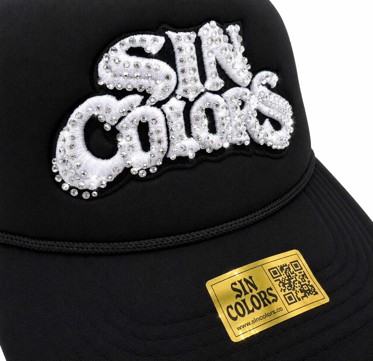 Sin Colors *Crystals* Mesh Trucker SnapBack (Black)