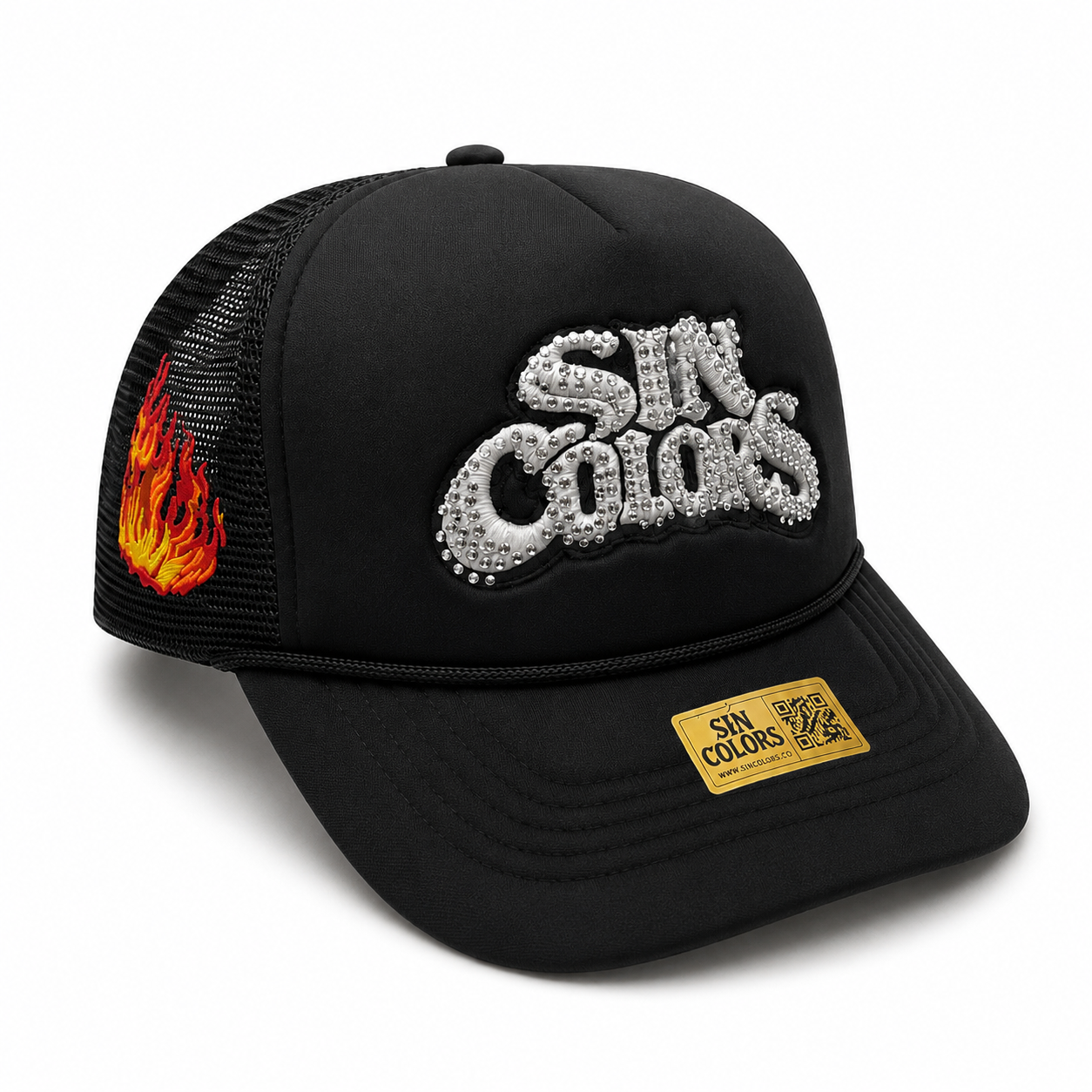 Sin Colors *Crystals* Mesh Trucker SnapBack (Black)